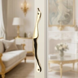 황동 중문 손잡이 플로우 골드